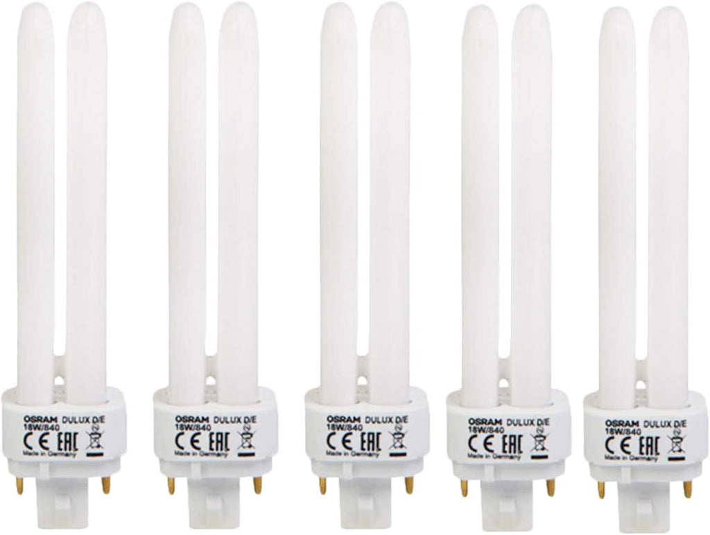 Osram Home Decorative and Durable 18 Watts 2Pin Day Light CFL Bulb (White) - Pack of 5