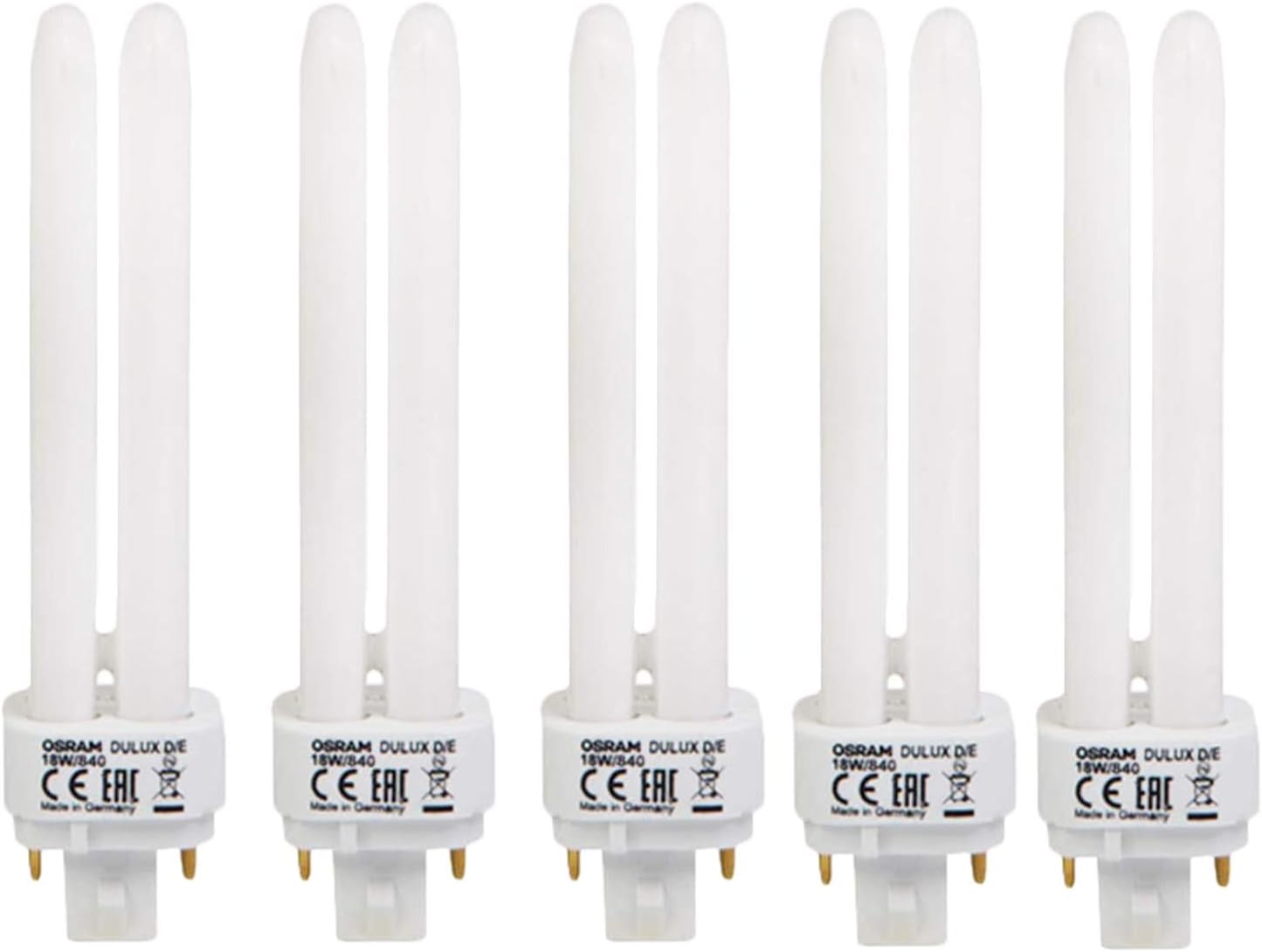 Osram Home Decorative and Durable 18 Watts 2Pin Day Light CFL Bulb (White) - Pack of 5