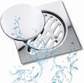 Stainless Steel 15cm x 15cm Bathroom Shower Floor Drain with Grill and Lid