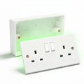 13A Double White Switched Socket With Box