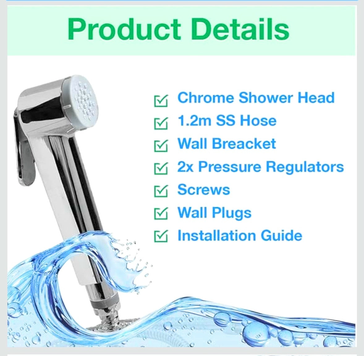 Valdeno Shattaf Set, Bidet Sprayer for Toilet